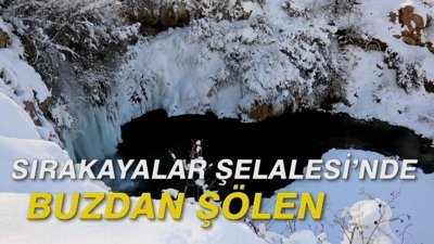 Sırakayalar Şelalesi'nde buzdan şölen