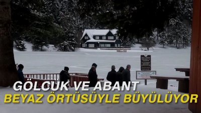 Gölcük ve Abant beyaz örtüsüyle büyülüyor