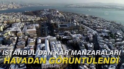 İstanbul'dan kar manzaraları havadan görüntülendi