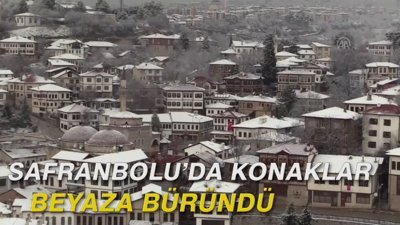 Safranbolu'da konaklar beyaza büründü 