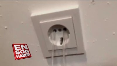 Prizden akan suyla, saç kurutma makinesini çalıştırdı