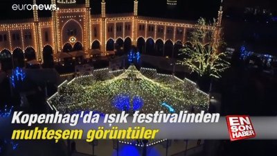 Kopenhag'da ışık festivalinden muhteşem görüntüler