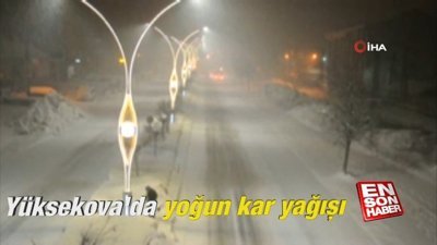 Yüksekova’da yoğun kar yağışı