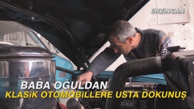 Baba oğuldan klasik otomobillere usta dokunuş
