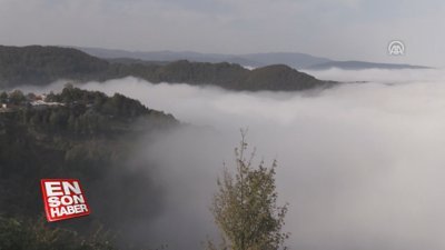 Bolu Dağı'nda sis güzel görüntüler oluşturdu