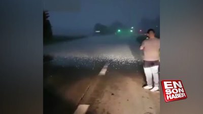 Meksika'da ilginç dolu yağışı