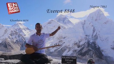 Genç Türk gezgin, Everest'te saz çaldı