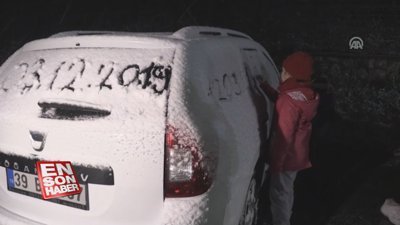 Kırklareli'nin yüksek kesimlerinde kar yağışı başladı