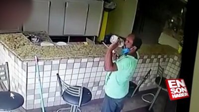 Dezenfektanı kafaya diken adam