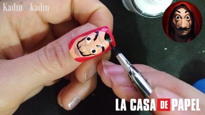 Dünyaca ünlü dizi 'La Casa De Papel maskesi tırnağınızda