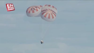 Crew Dragon kapsülü okyanusa böyle indi