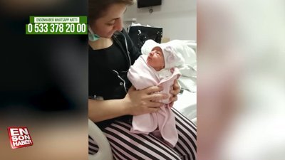 Yeni doğan Elif bebeğin annesine ilk bakışı
