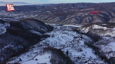 Bolu Dağı'nda kar manzarası, havadan görüntülendi