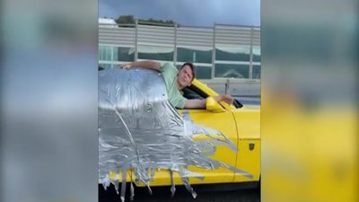 Araca bantlanan Rus fenomenin tehlikeli yolculuğu