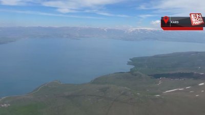 Çıldır Gölü ve etrafındaki güzellikler havadan görüntülendi