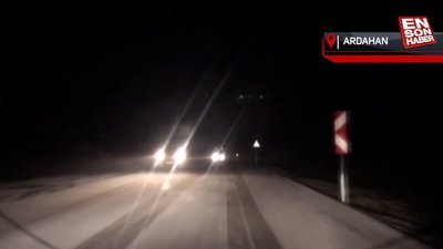 Ardahan'ın yüksek kesimlerinde kar yağışı etkili oldu