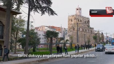 Sinop'ta kale surlarını perdeleyen yapılar temizlendi