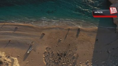 Kaputaş Plajı'nda sessizlik hakim olmaya başladı