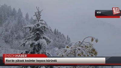Rize'de yüksek kesimler beyaza büründü