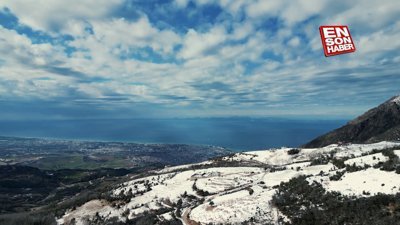 Hatay İskenderun'da lodos ve kar manzaraları