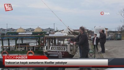 Trabzon’un kaçak somonlarını Rizeliler yakalıyor