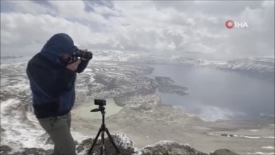 Nemrut Dağı ve Krater Göllerinin kar manzarası