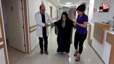 Van'da yatağa mahkum Iraklı kadın 3 yıl sonra ilk adımını attı