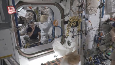 Astronotlar uzayda dart oynadı