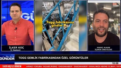 Togg'un fabrikasından özel görüntüler: Hakkı Alkan canlı yayında anlattı