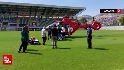 Doğumda fenalaşan annenin yardımına ambulans helikopter yetişti