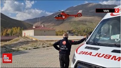 Van'da hamile kadın ambulans helikopterle hastaneye ulaştırıldı