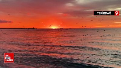 Tekirdağ'da bugün çekilen büyüleyici gün doğumu