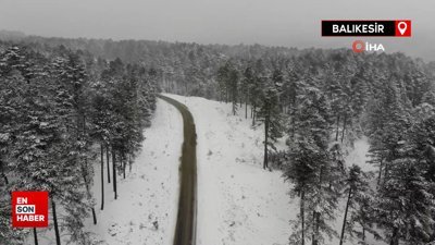 Kazdağları’nda kar manzarası