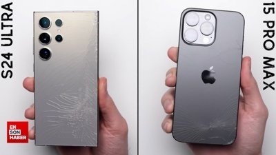 Samsung Galaxy S24 Ultra ve iPhone 15 Pro Max düşme testi