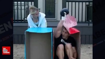 Kutu tahmin etme oyununda yumruk yiyen yaşlı kadın