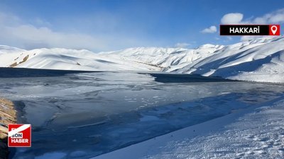 Yüksekova’daki Dilimli Barajı kısmen dondu
