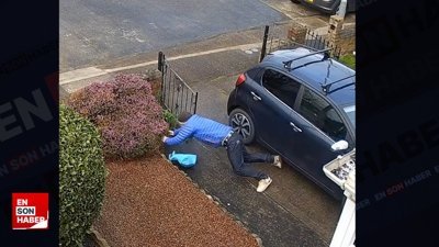 Yüzüstü çalılara düşen talihsiz adam