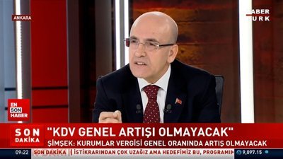 Bakan Mehmet Şimşek: KDV genel artışı olmayacak
