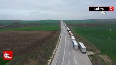 Hamzabeyli Sınır Kapısı'nda 17 kilometrelik tır kuyruğu oluştu
