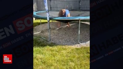 Trambolin kazası kamerada