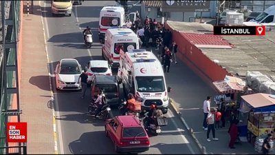 İstanbul Küçükçekmece'de motosiklet yayaların arasına daldı