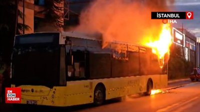 İstanbul Sultanbeyli'de İETT otobüsünde yangın çıktı
