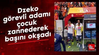 Dzeko görevli adamı çocuk zannederek başını okşadı