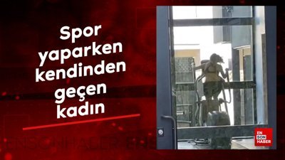 Spor yaparken kendinden geçen kadın