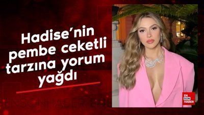 Hadise'nin pembe ceketli tarzına yorum yağdı