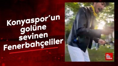 Konyaspor'un golüne sevinen Fenerbahçeliler