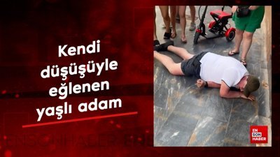 Kendi düşüşüyle eğlenen adam