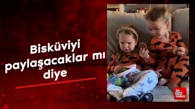 Bisküviyi paylaşacaklar mı diye çocuklarını test eden anne