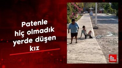 Patenle hiç olmadık yerde düşen kız