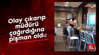 Olay çıkarıp müdürü çağırdığına pişman oldu